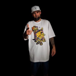 Koszulka "Rap Stacja by Cruze 2024"  biała + orange