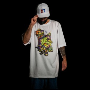 Koszulka "Rap Stacja by Cruze 2024"  biała + seledyn